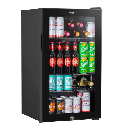 Baridi 85L Under Counter Drinks/Beer & Wine Cooler Fridge with Light, Black - DH13