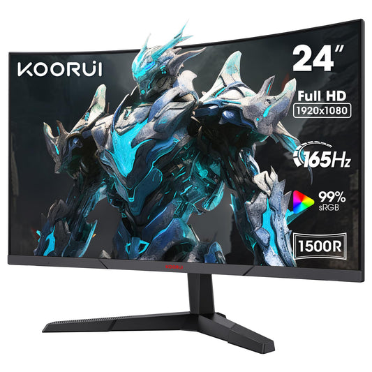 - KOORUI 24 Inch Gaming Monitor | FHD 1080P Curved Monitor | 165Hz VA 1ms 1500R PC Monitors -