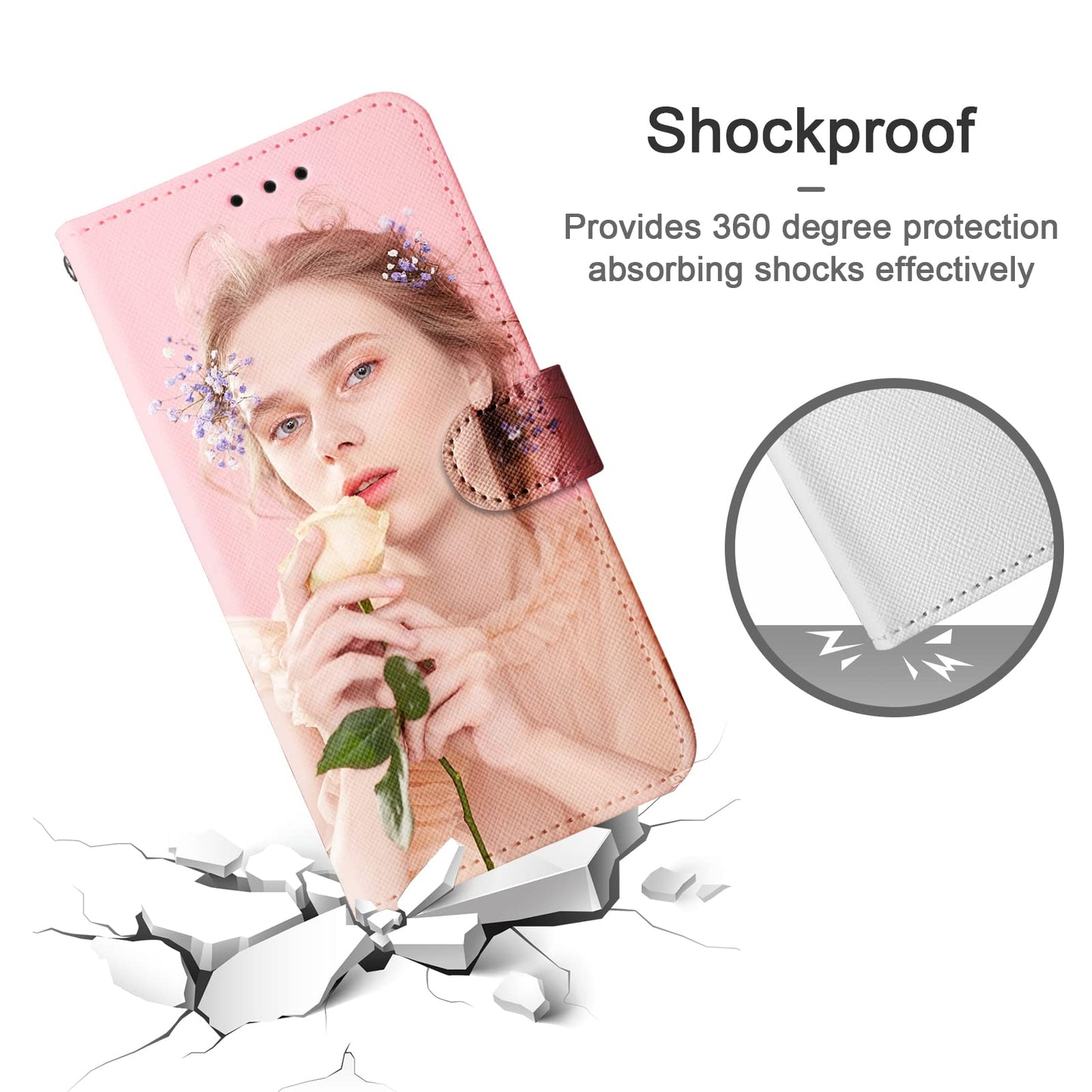 - ZhuoFan Personalised Phone Case for Samsung Galaxy S21 Ultra 5G 6.8", Custom Picture on Wallet Leather Cover, Personalized Photo/Text/Name Design Shockproof Case, One Image