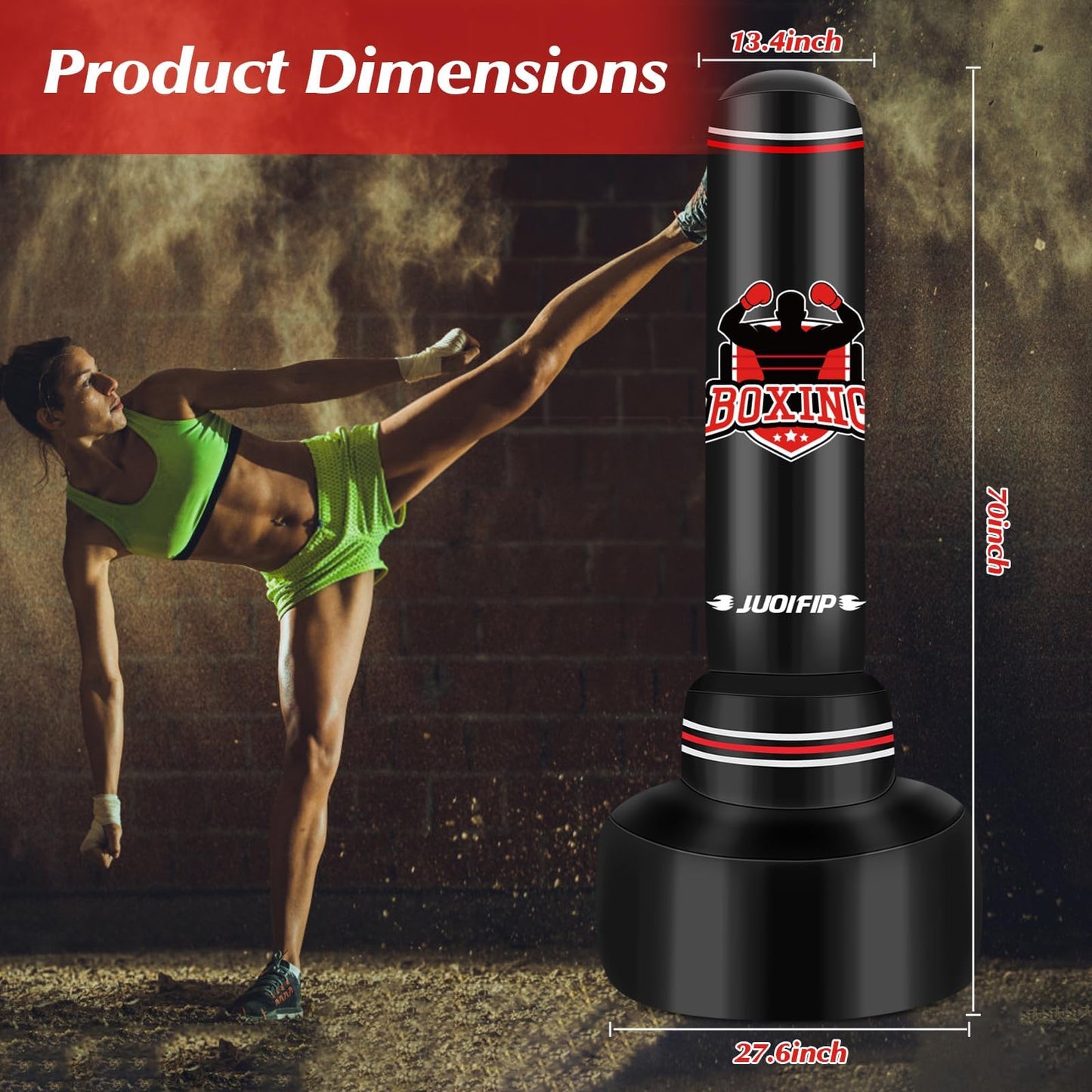 - Punching Bag with Stand | 70”- Free Standing Boxing Bag with Boxing Gloves and Electric Air Pump -