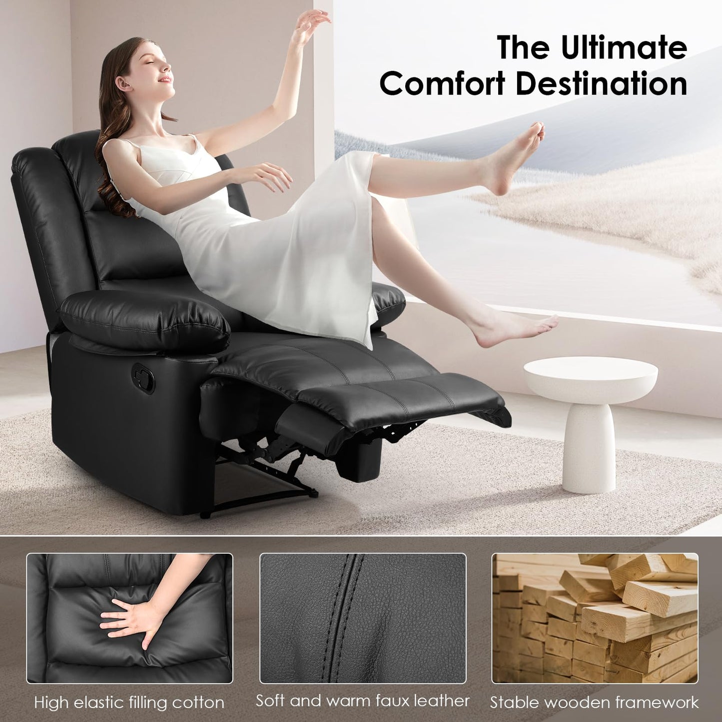 - innotic Recliner Armchair | Manual Reclining Sofa | Padded Seat and Backrest -