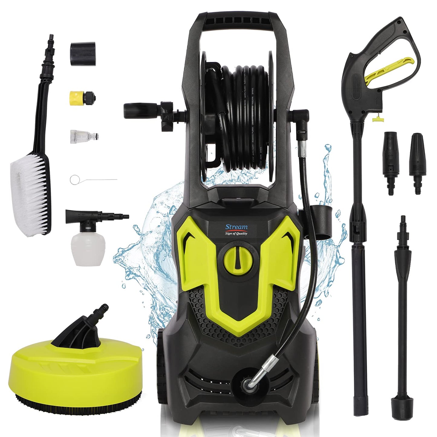 - Stream Electric Pressure Washer | 1650W 135 Bar 420L/H | Jet Washer Power -