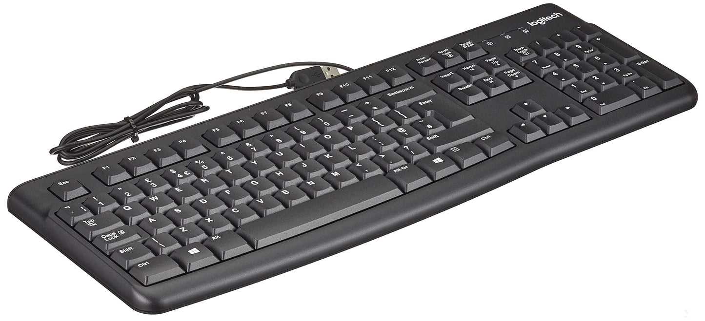 - Logitech K120 Wired Business Keyboard for Windows or Linux | USB Plug-and-Play | Full-Size | Spill Resistant -