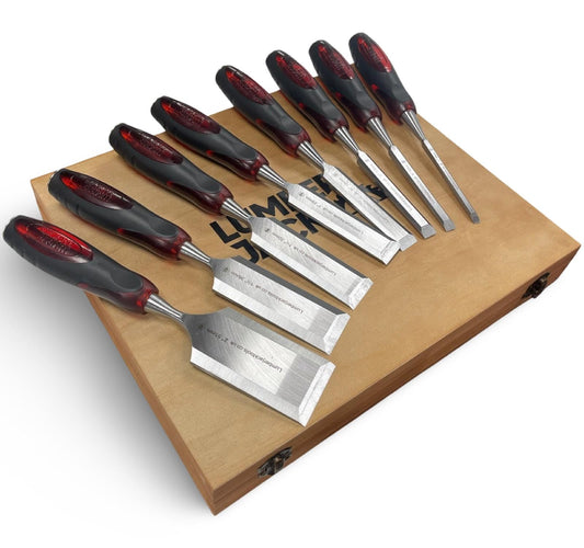 - LUMBER JACK 8 Piece Wood Chisel Set | Bevel Edge Woodworking Chisels -