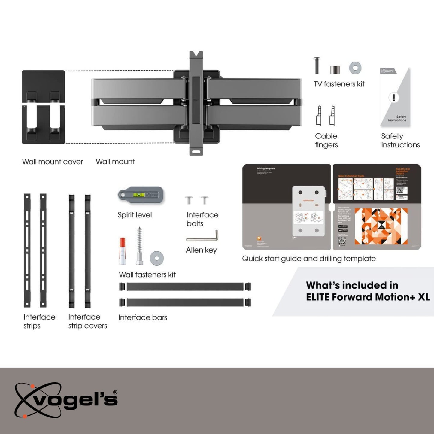 - Vogel's Elite 5855 ultra strong full-motion TV wall mount for large and heavy TVs -
