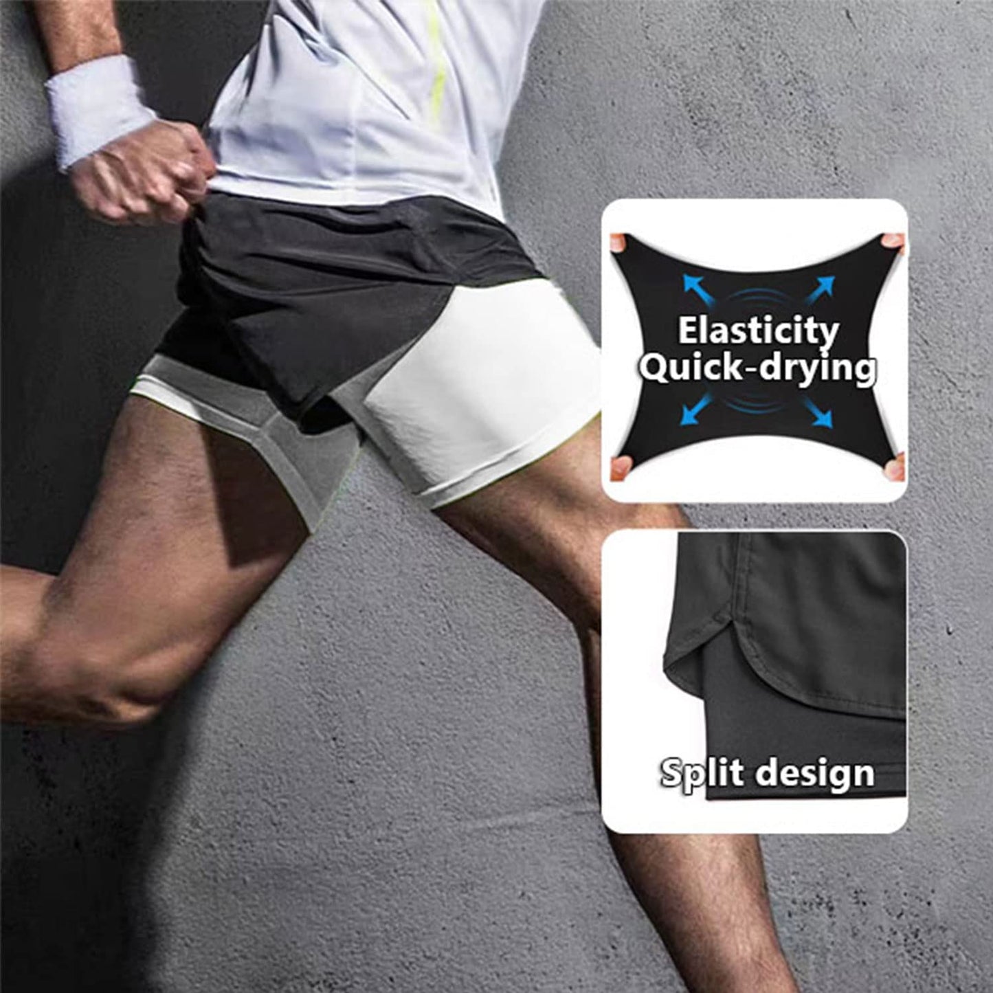 - Men's Running Shorts | 2 in 1 Shorts -
