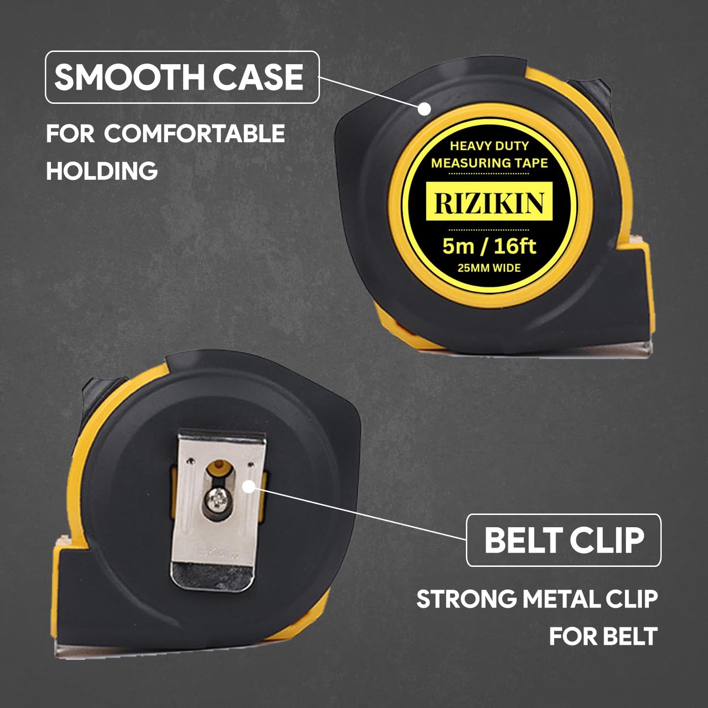 - Rizikin Heavy Duty Tape Measure 5m 16ft | Stainless Steel Measuring Tape | 5 Metre -