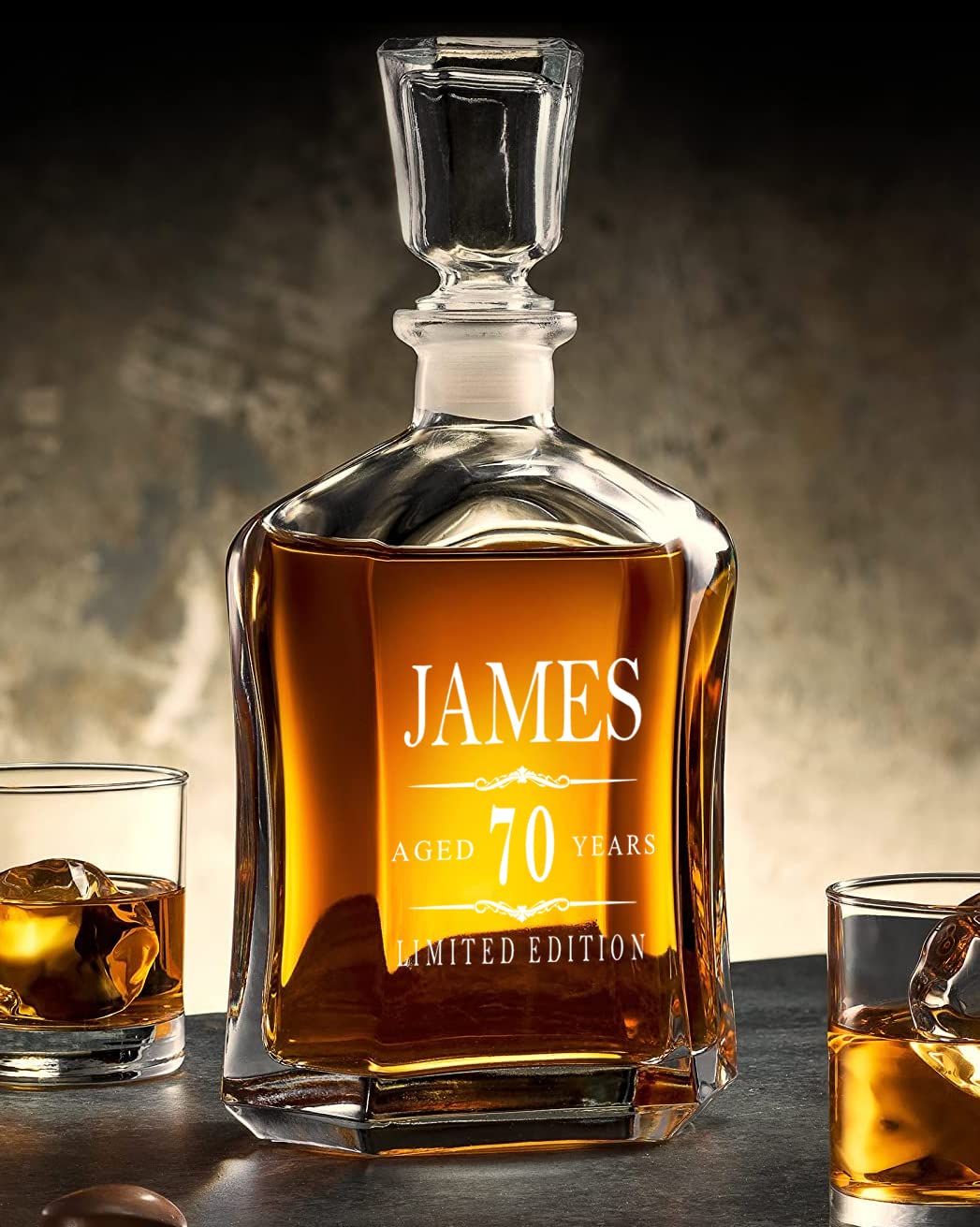 - Personalised Glass Whiskey Decanter -