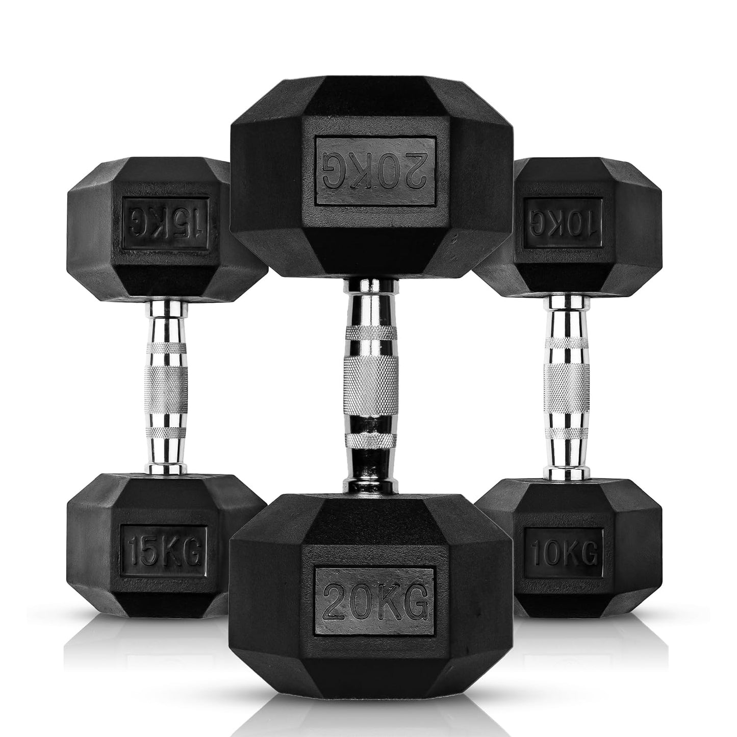 - EXTREME FITNESS® Hex Dumbbell Rubber Weight Sets 1KG - 50KG (2 x 12.5KG) -
