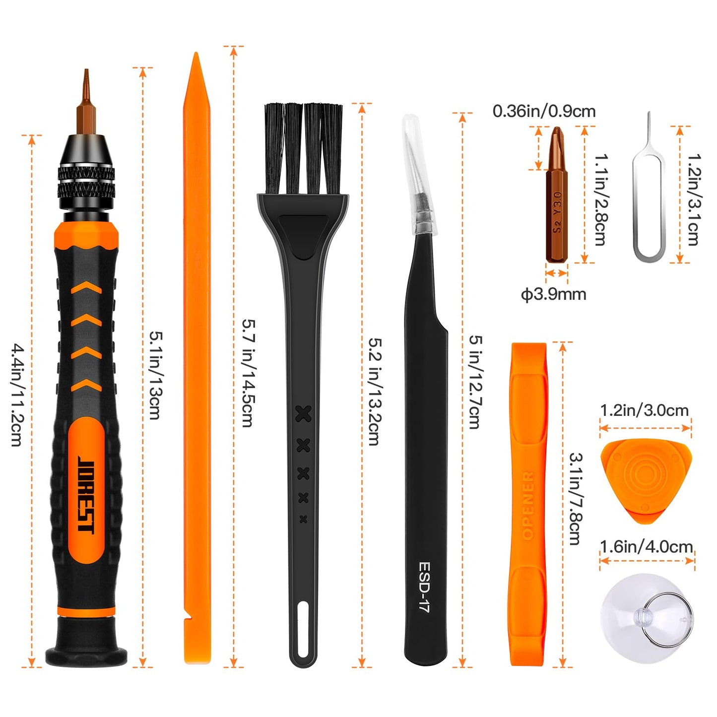 - JOREST 38Pcs Precision Screwdriver Set | Tool Kit With Security Torx T5 T6 T8 T9 -