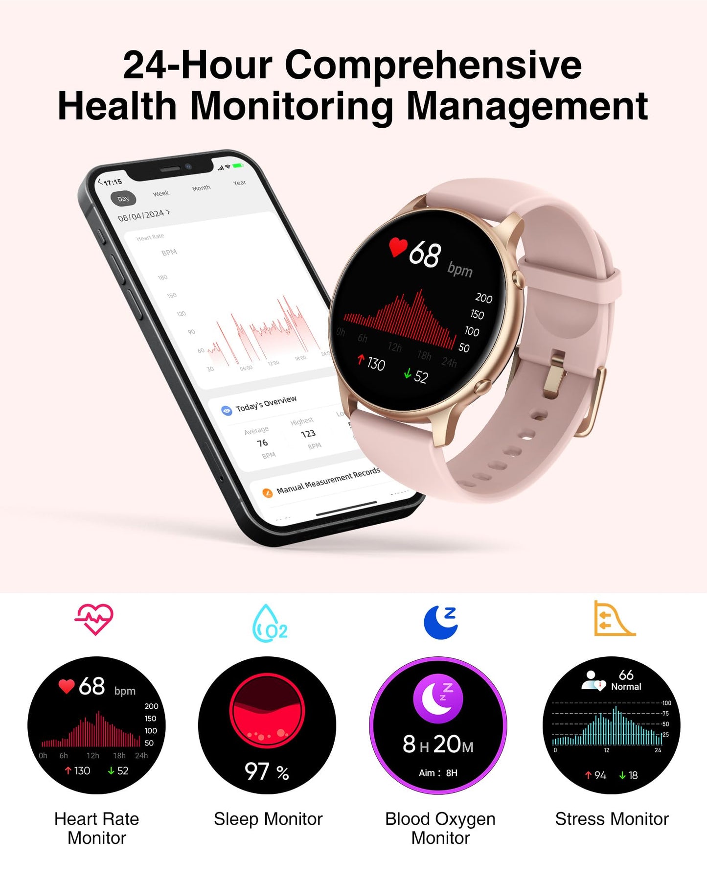 - TUYOMA | Smart Watches for Women | Fitness Watch | 1.32'' Touch Screen |Step Counter | Waterproof -