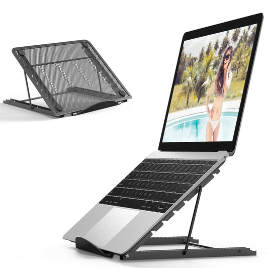 - Jumkeet Laptop Stand | Foldable Portable Ventilated Desktop Laptop Holder -