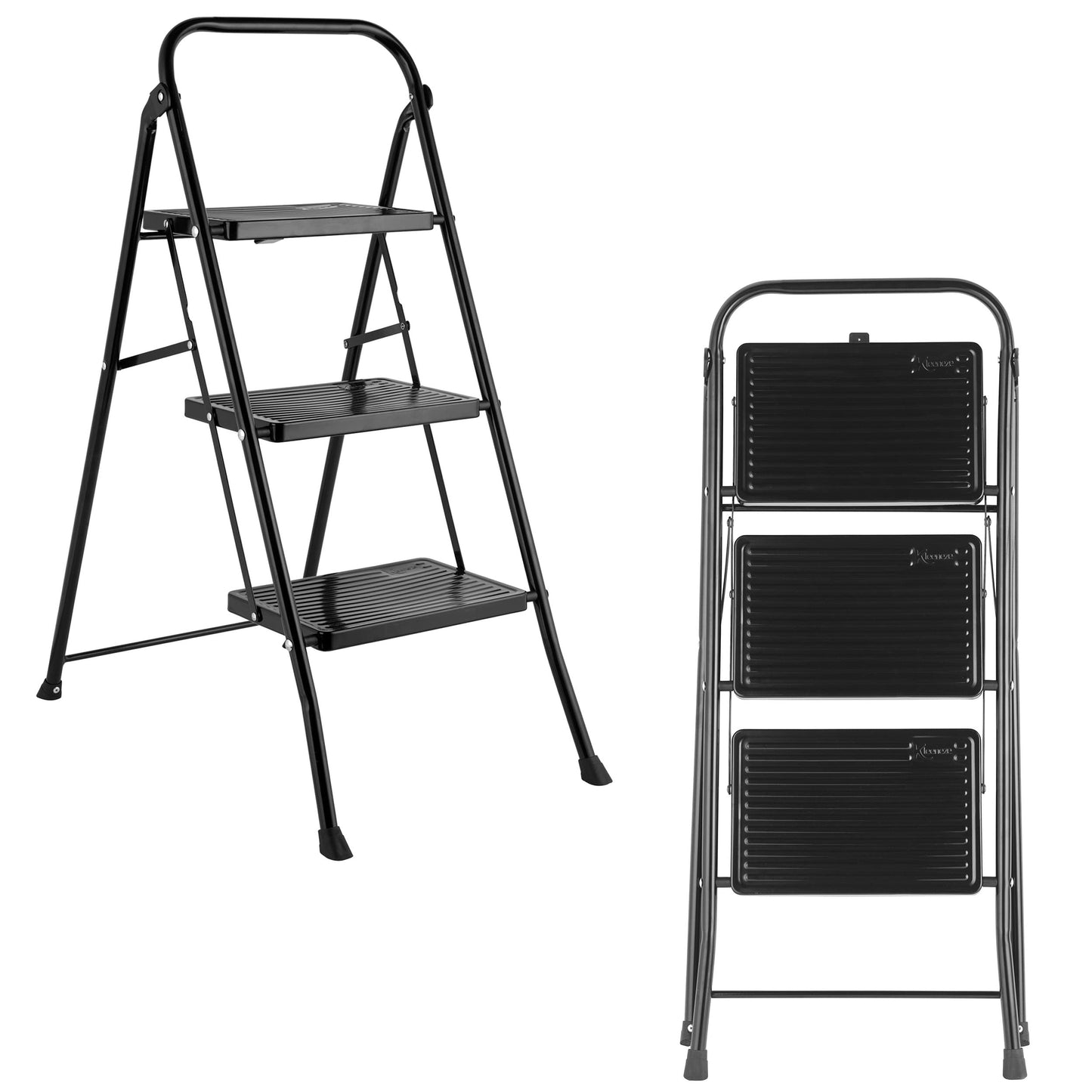 - Kleeneze KL068514BLKFEU7 3 Step Ladder | Lightweight Folding Stepladder for DIY -
