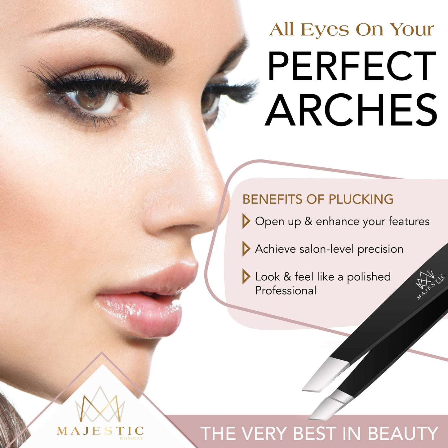 - Majestic Bombay Slant Tweezers For Men – Splinter Ticks, Facial, Eyebrows and Ingrown Hair Removal –