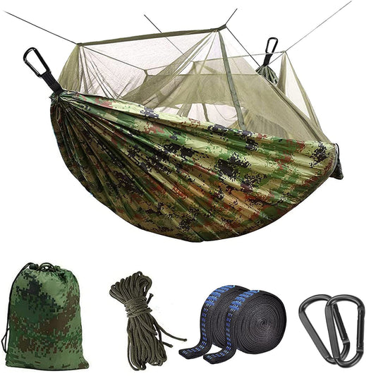 - Uplayteck Camping Hammock with Mosquito Net - Ultra Lightweight Durable Double/Single Travel Hammock 210T -