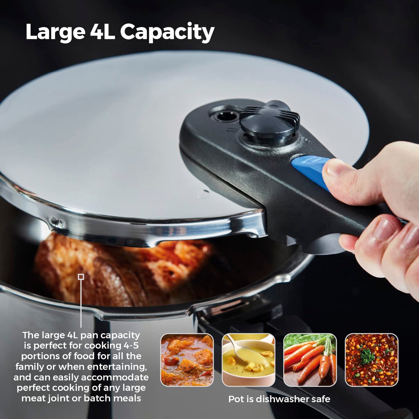 - Tower T920004S4L Express Pressure Cooker | Bakelite Handle | Secure Locking Lid -