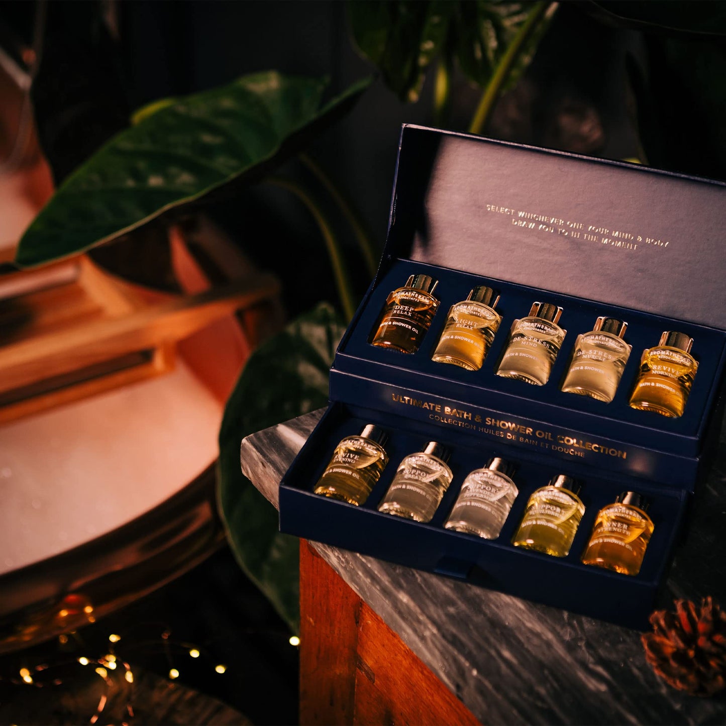 Aromatherapy Associates Ultimate Wellbeing Bath & Shower Oils Collection 10 X 9Ml - Infused With Essential Oils, The Purest, Ethically Viable, Natural, Raw Ingredients