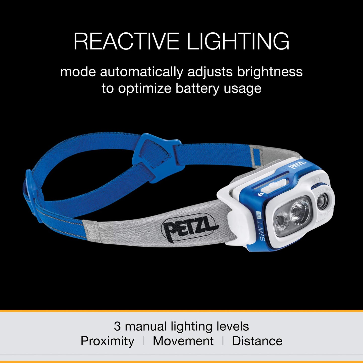 - Petzl Swift Headlamp RL | 12.5 cm | Blue -
