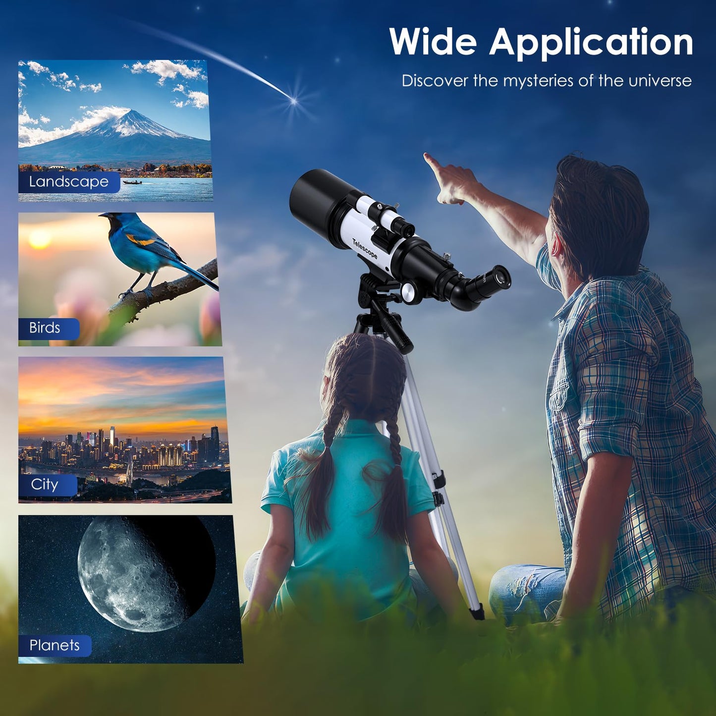- Smautop Telescope for Kids Beginners Adult | Astronomical Refractor Telescope -