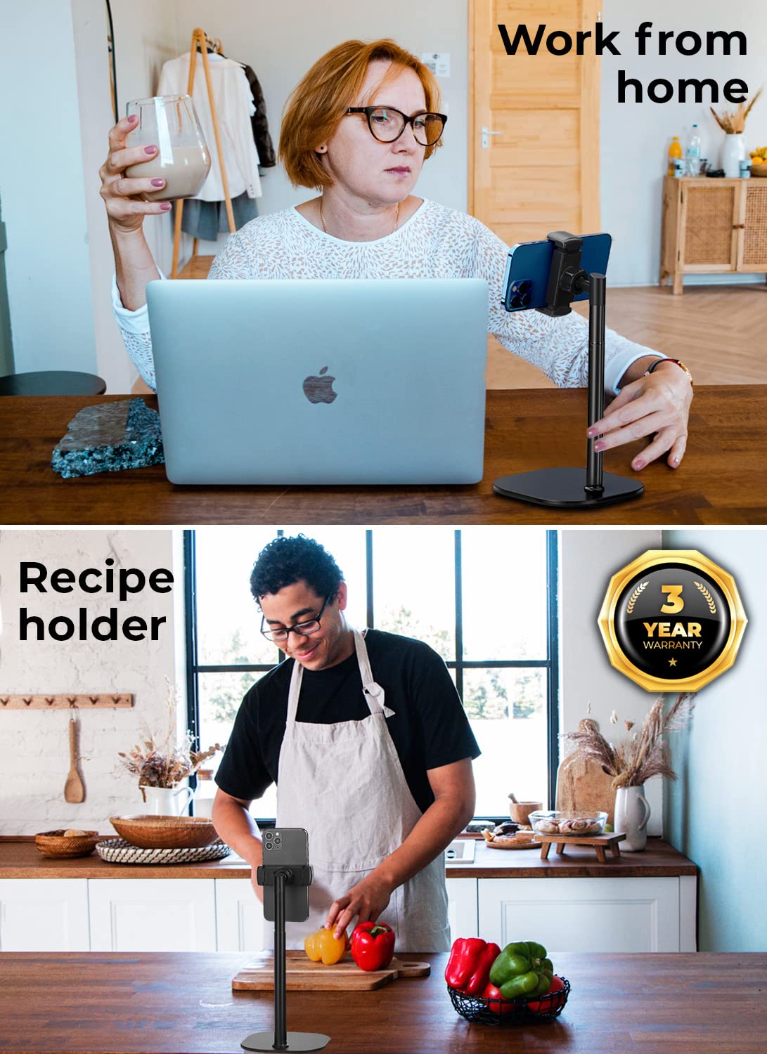 Cooper ChatStand - Height Adjustable Mobile Phone Stand for Desk | Mobile Phone Holder, Desk Phone Holder for Filming, Desk Phone Stand for Filming, iPhone Stand, Mobile Phone Accessories
