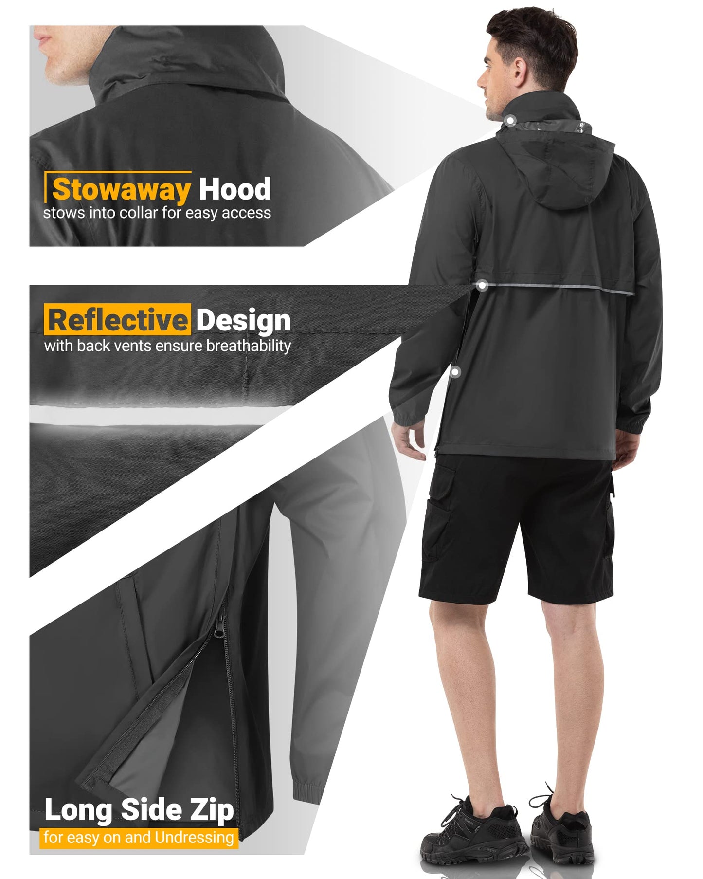 - Outdoor Ventures Rain Jacket | Waterproof Pullover | Lightweight Hooded -