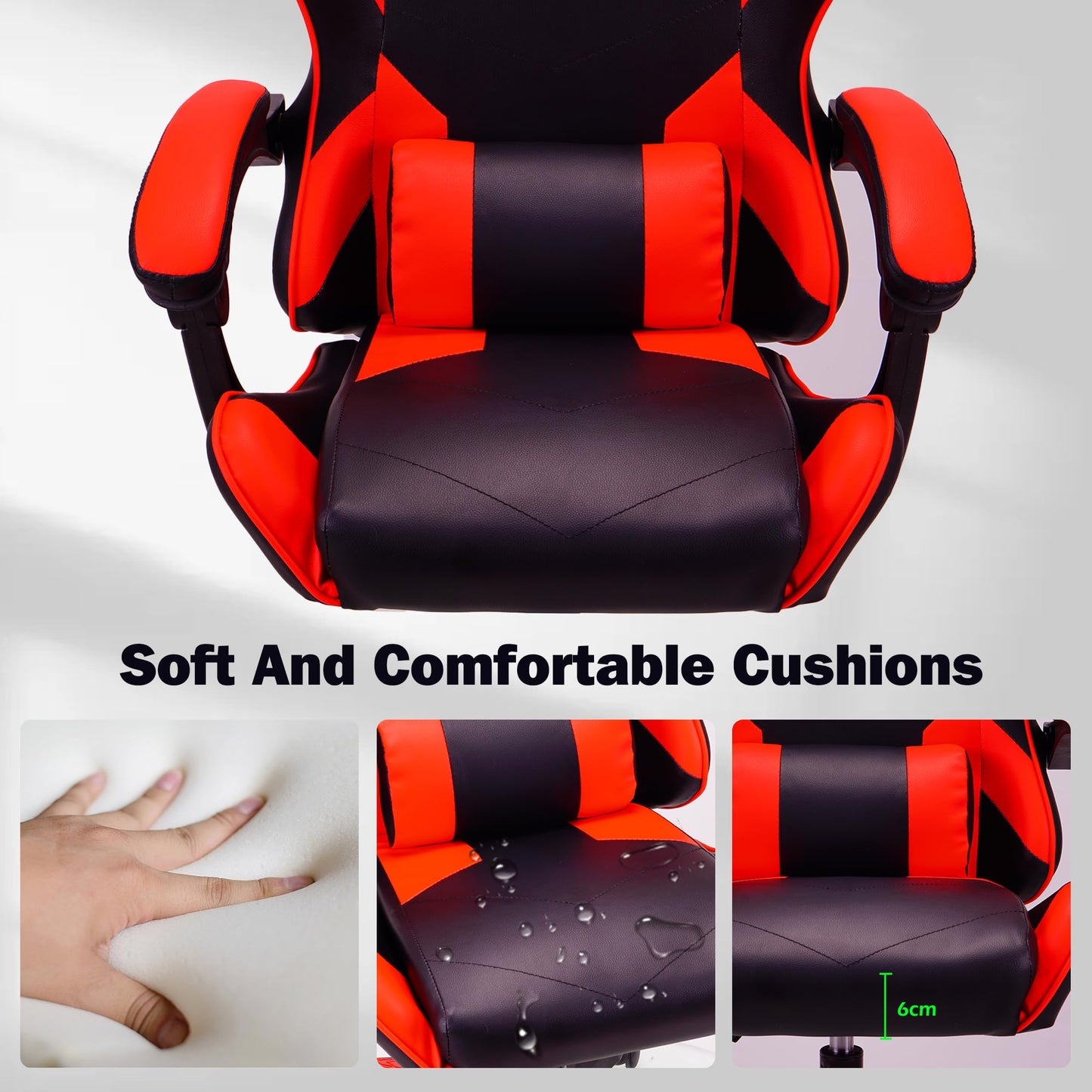 - T-THREE High back ergonomic computer chair | Gaming chair | Office chair | 150kg | Red -