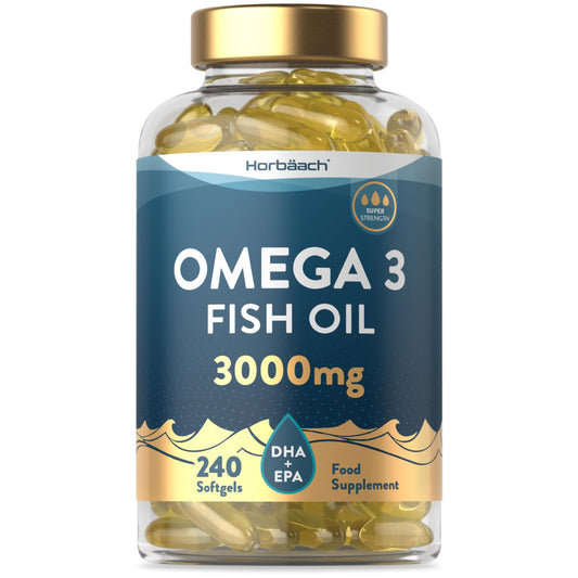 - Omega 3 Capsules 3000mg | 240 Count | Super Strength Fish Oil -