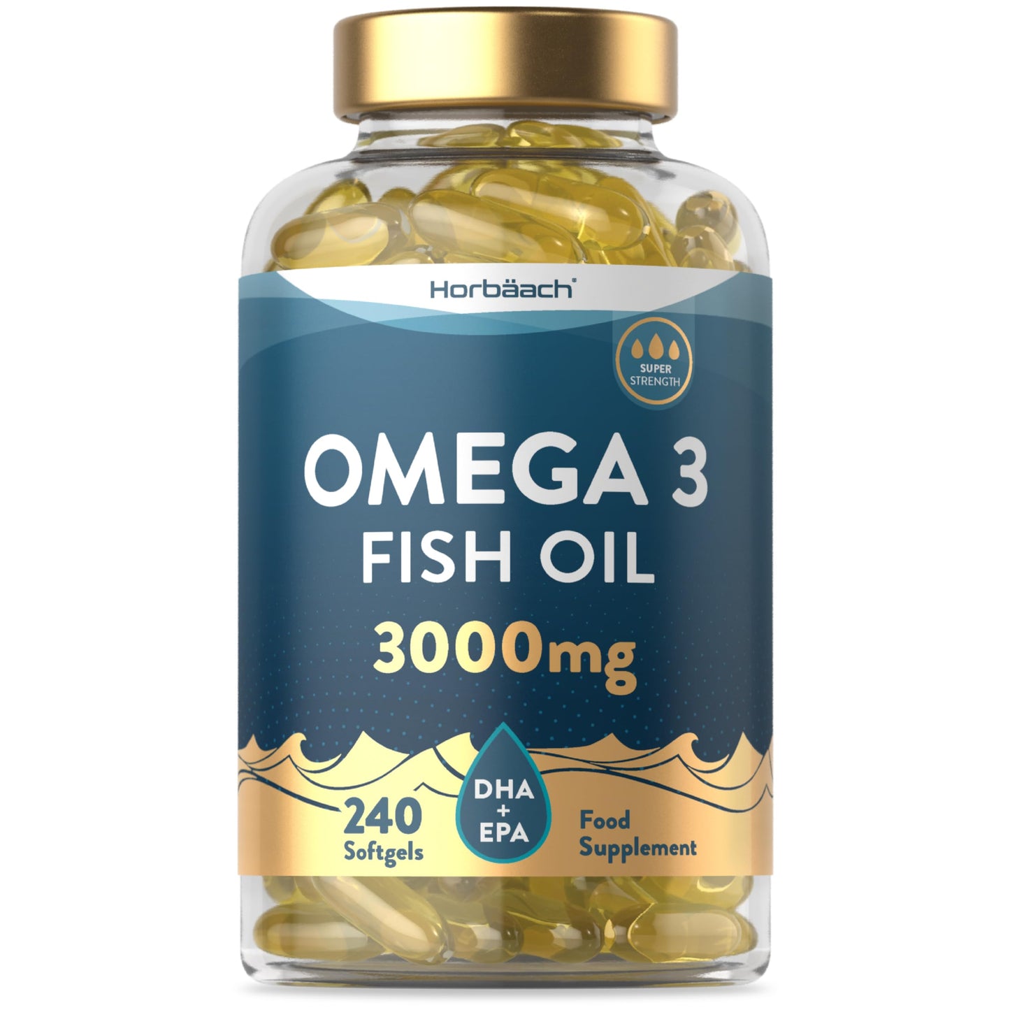 - Omega 3 Capsules 3000mg | 240 Count | Super Strength Fish Oil -