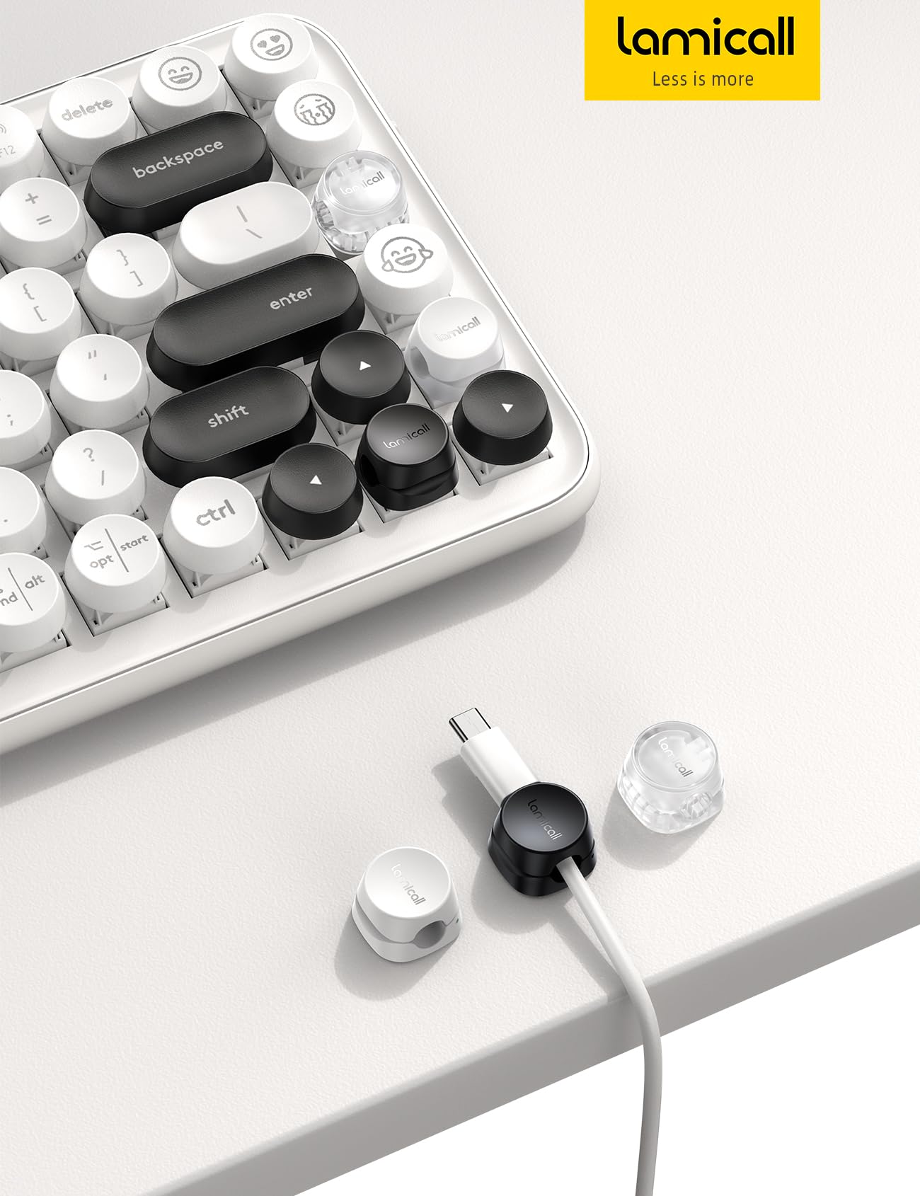 - Lamicall Spring Cable Holder Clips | No-residue Cord Cable Management -