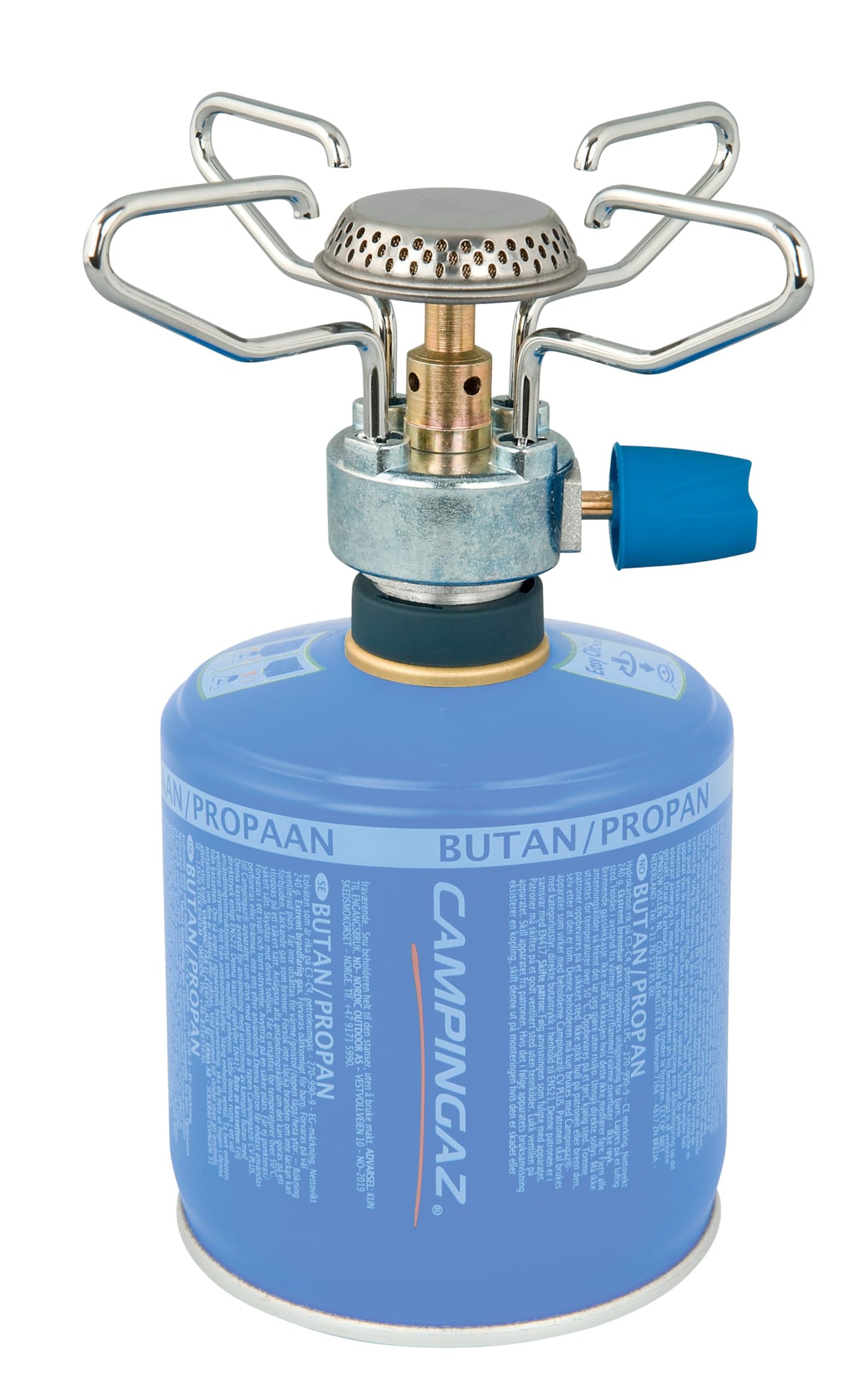 Campingaz Bleuet Micro Plus Camping Stove, lightweight 1-burner Gas Stove, high power 1250 watts, for camping, festivals, hiking, runs off CV 470 gas gartridges, Blue