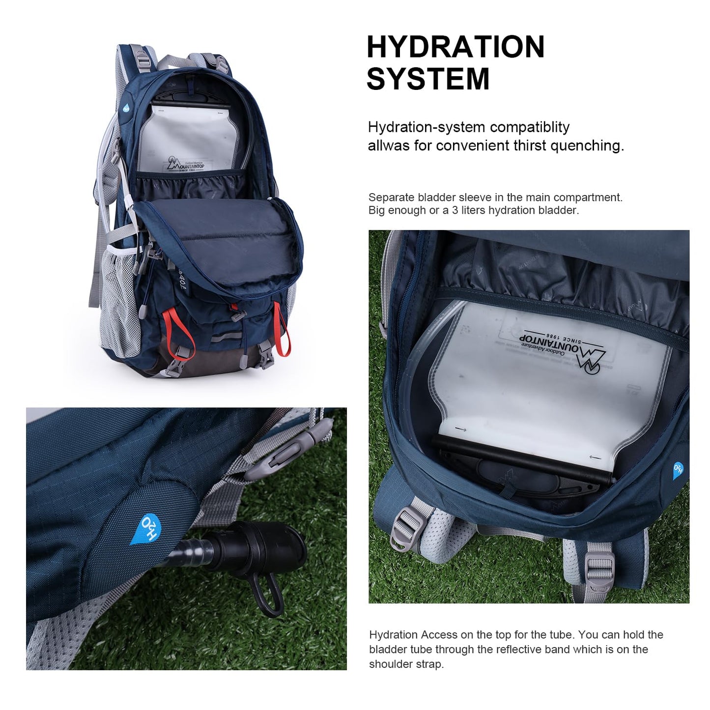 - MOUNTAINTOP Hiking Backpack | 40L | Water Resistent Trekking Rucksack -