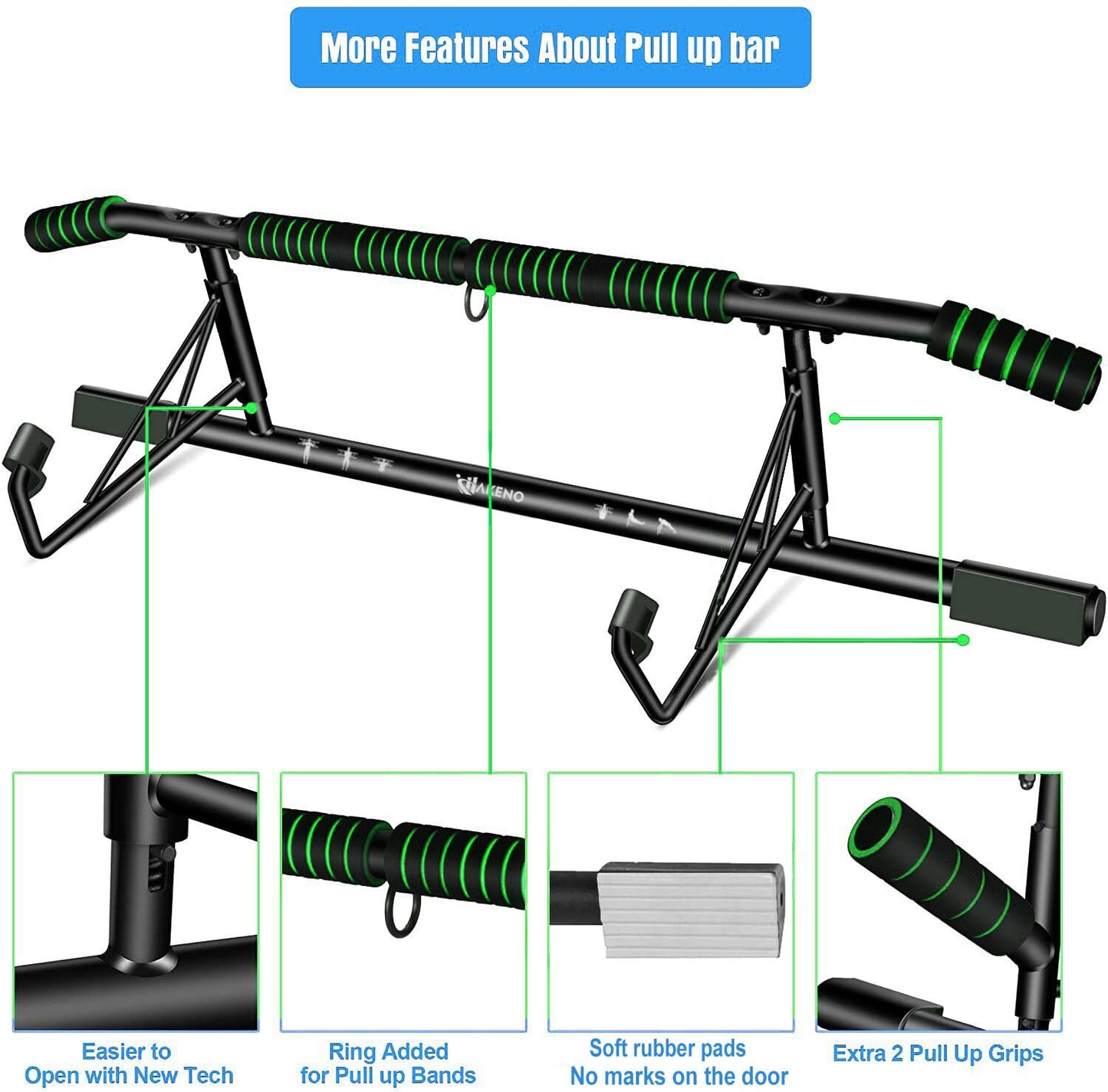 - HAKENO Pull Up Bar | Door Frame Fitness Chin-Up Bar -