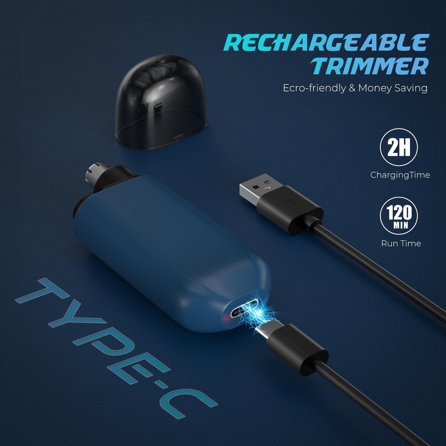 - Nose Hair Trimmer | Painless | USB Rechargeable -