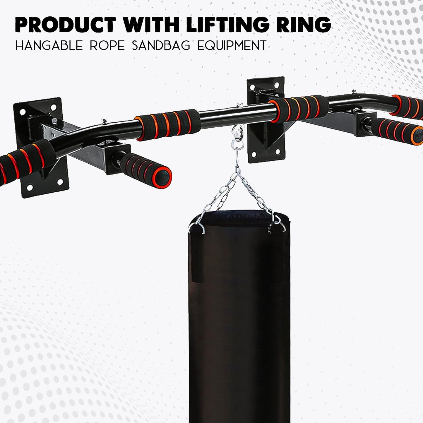 - FK Sports Pull Up Bar | Wall Mounted Pull-Up Bars | 3 Foam Padded Hand Grips -