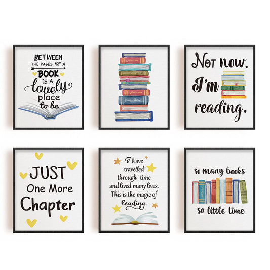 - INFUNLY Reading Wall Art Prints | 6pcs/set -