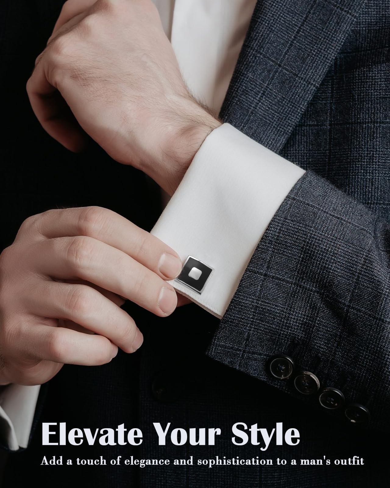 - Lictin Men's Cufflinks Cuff Links for Men | 5 Pairs Stainless Steel Classic Tone Cufflinks -