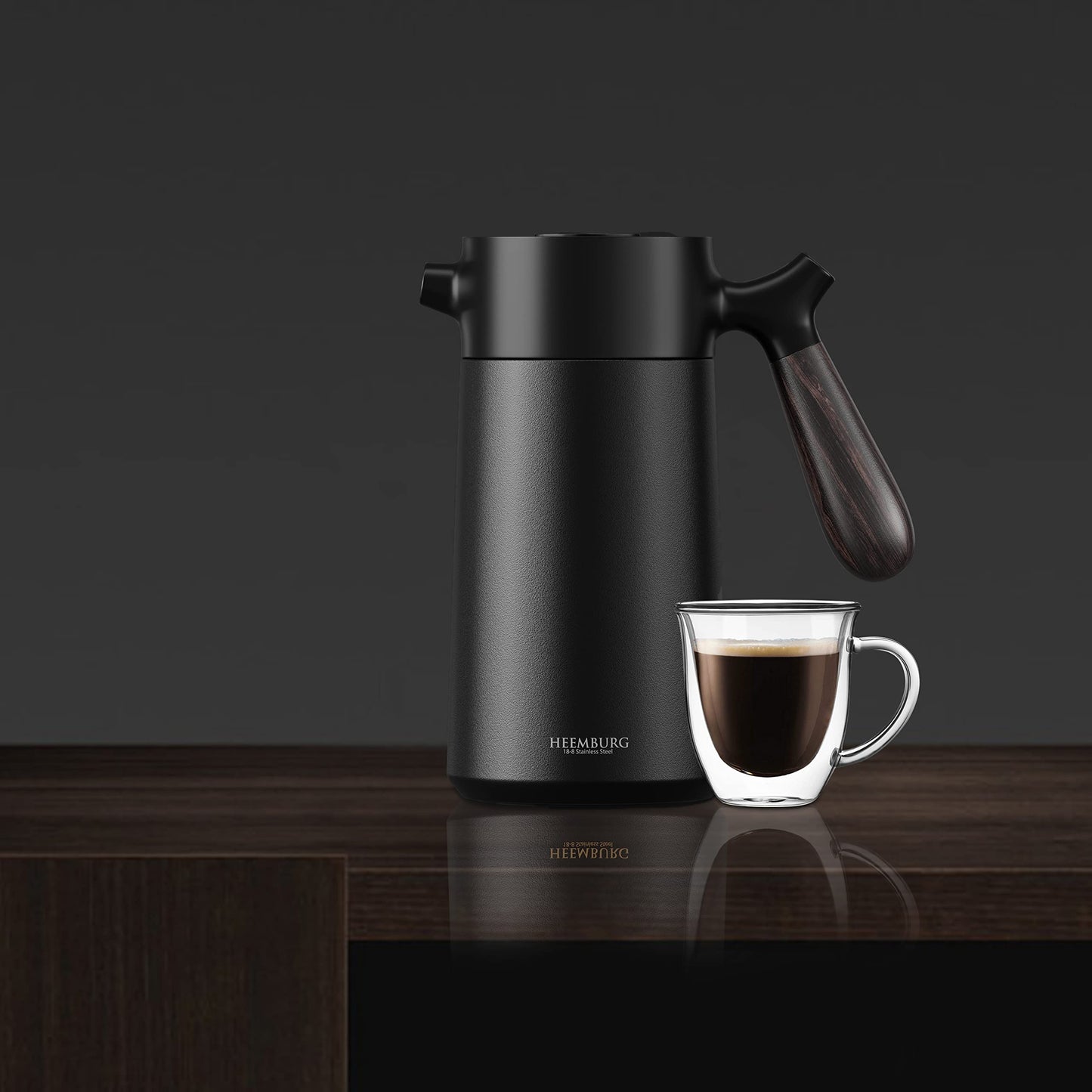 - Heemburg French Press Thermal Coffee Maker | Cafetière | Thermo Double Wall Insulated -