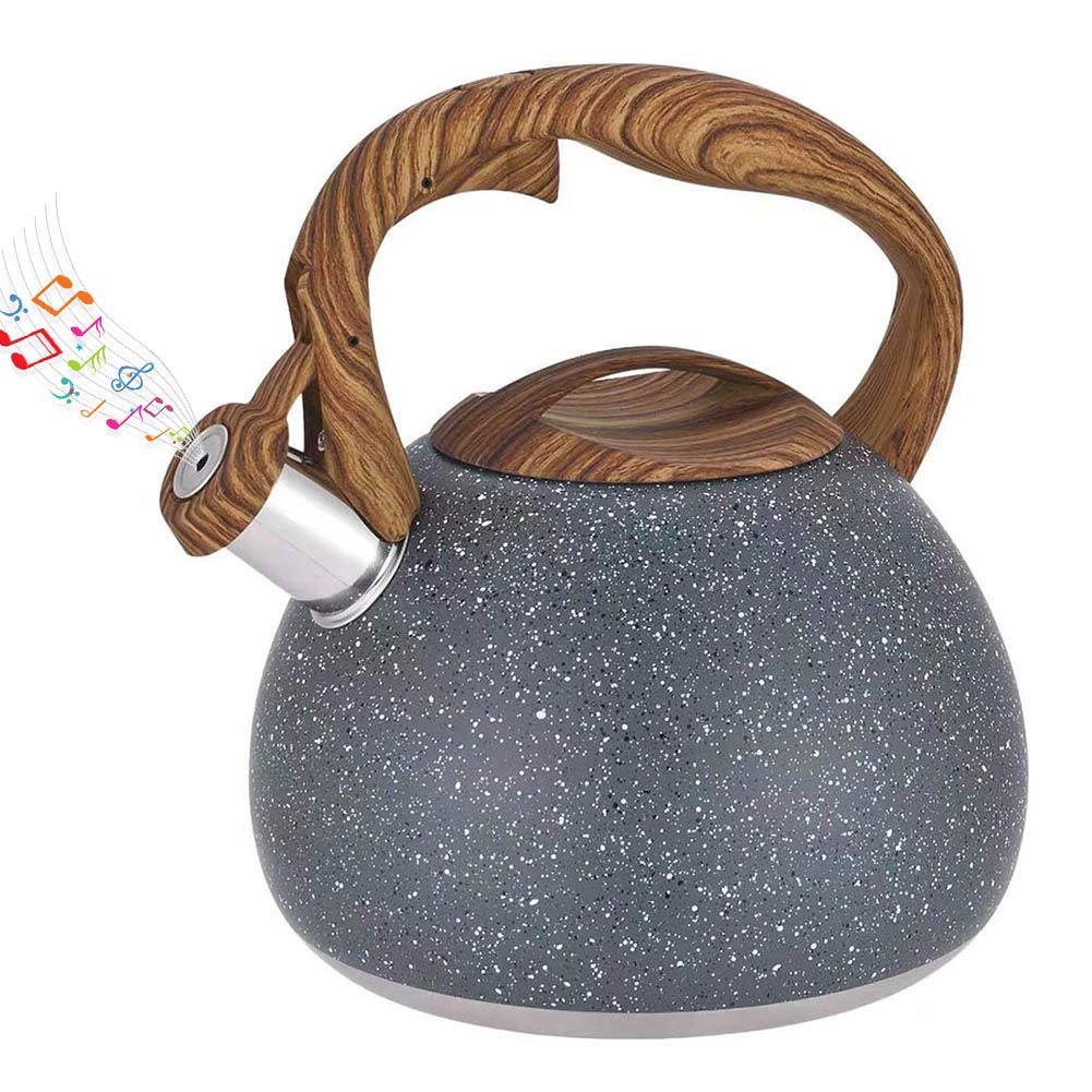 - Fuyamp Marble Stainless Steel Stove Top Whistling Kettle | 3L | Kitchen Teapot -