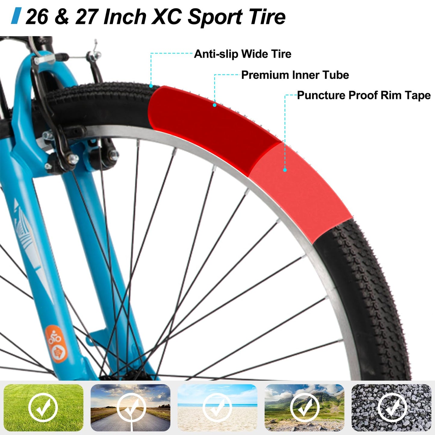 - Hiland 26 Inch Mountain Bike | MTB with 21 Speeds | High-Tensile Steel Frame | V Brake | Hardtail Bicycle for Adults -