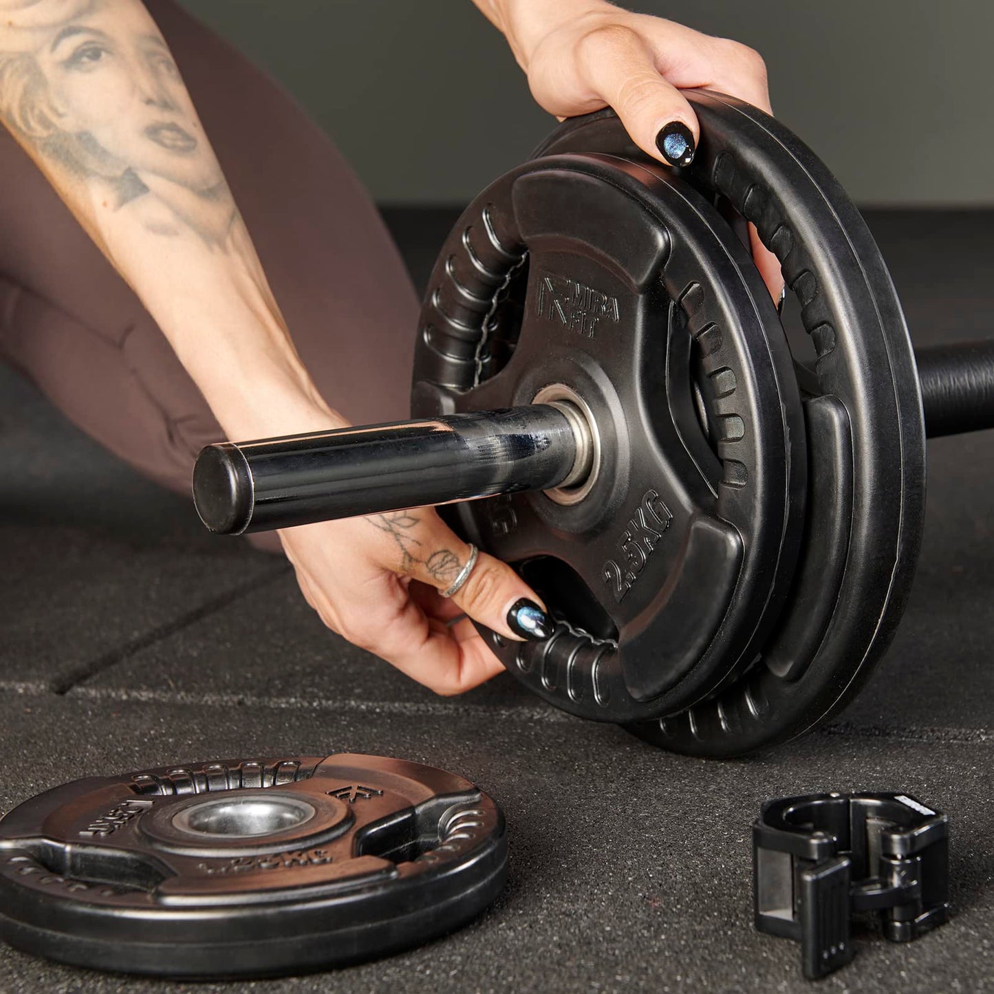 - Mirafit Black 20kg Studio Pump Set | For Aerobic Weights Exercise -