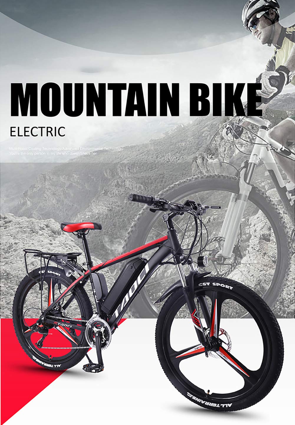 - Hyuhome Electric Bikes | Magnesium Alloy Ebikes Bicycles | All Terrain | 26" 36V 13Ah Removable Lithium-Ion Battery | Mountain Ebike -