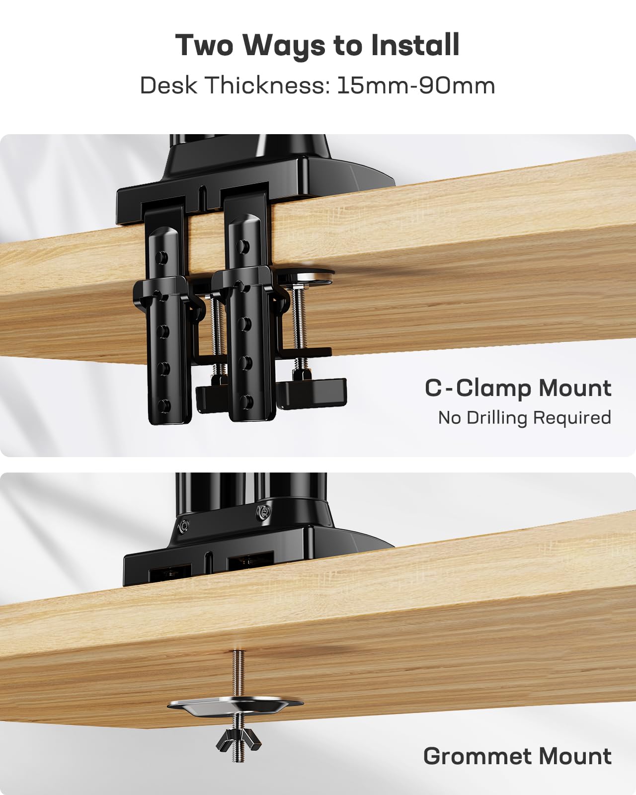 - HUANUO Dual Monitor Stand For 13 to 30 Inch Screens | Dual Monitor Arm Desk Mount -