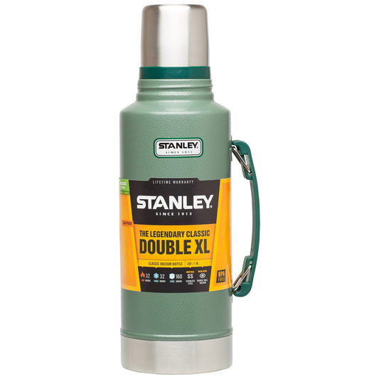 - Stanley Classic Legendary Bottle | 1.9L | Stainless Steel Thermos Flask | BPA-Free | Leakproof Lid | Hammertone Green -