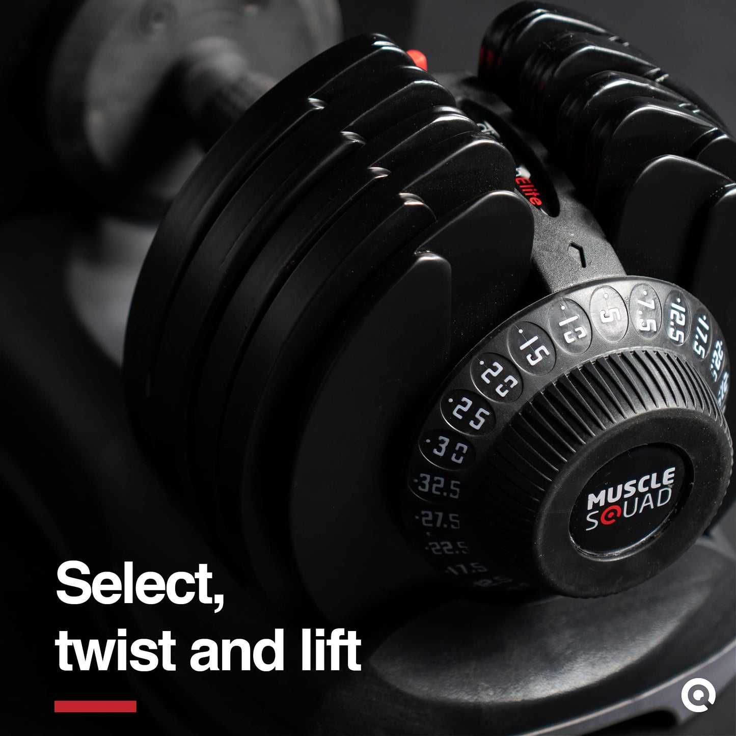 - MuscleSquad Pair of 32.5kg Adjustable Dumbbell - 12 in 1 Dumbbell | 5kg to 32.5kg -