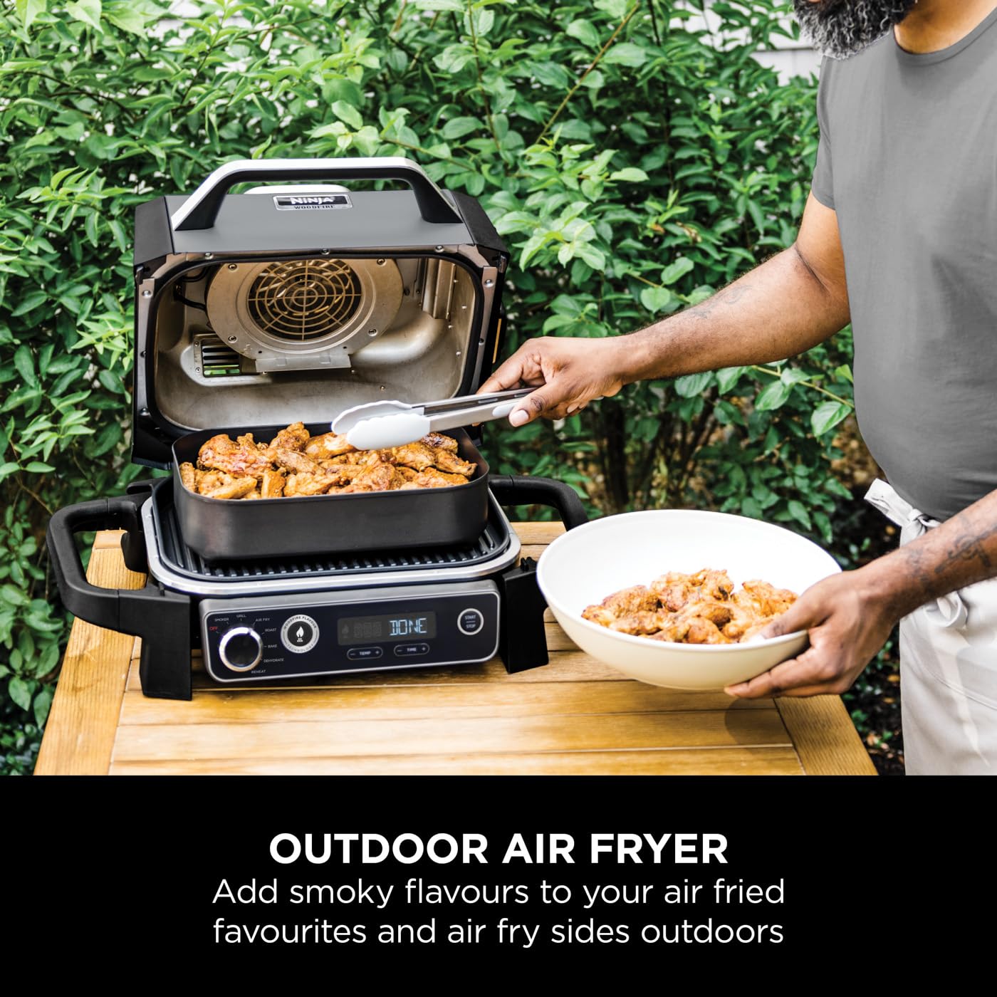 - Ninja Woodfire Electric BBQ Grill & Smoker | 7-in-1 Outdoor Grill & Air Fryer -