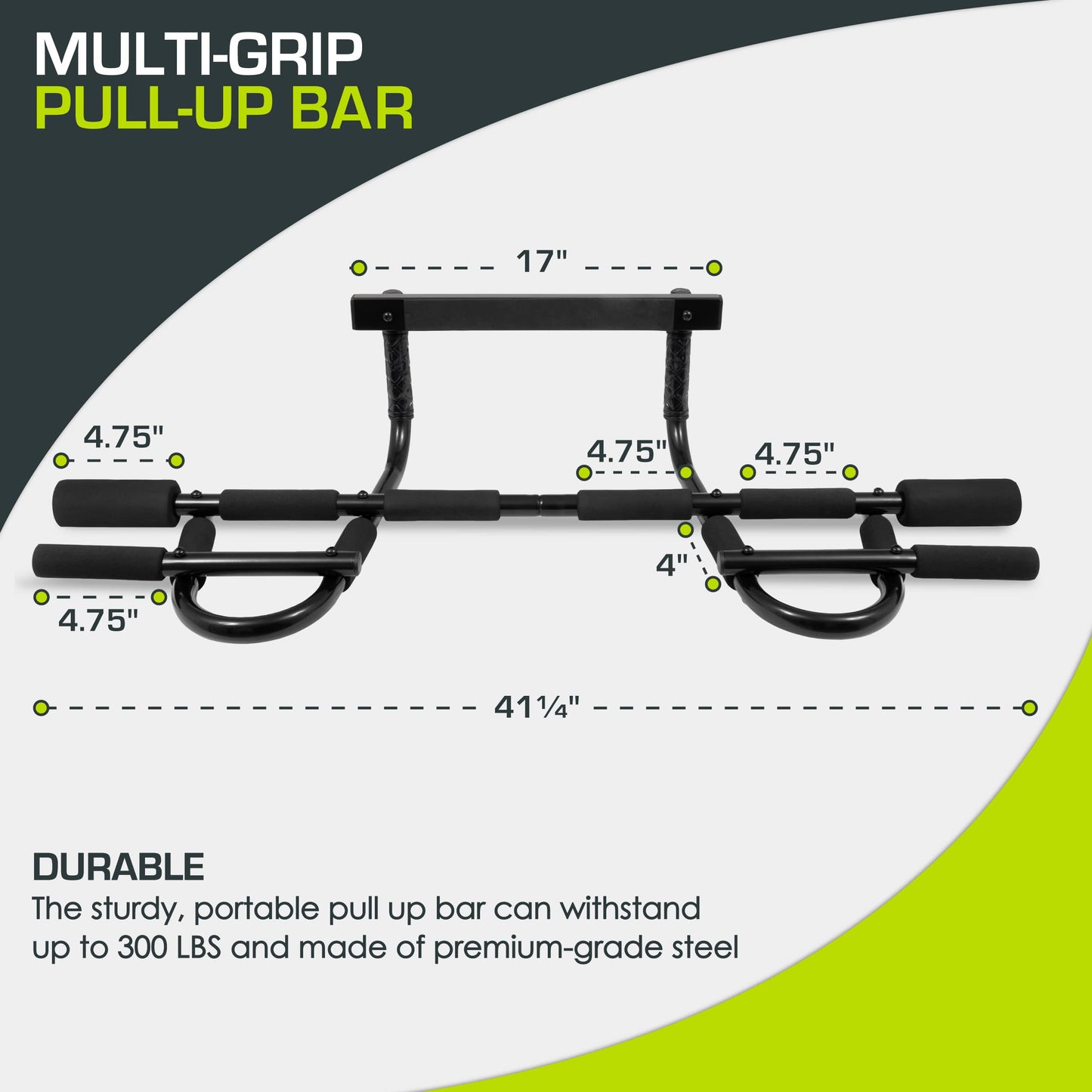 - ProsourceFit | Multi-Grip Chin-Up/Pull-Up Bar, Heavy Duty | Doorway Trainer for Home Gym -