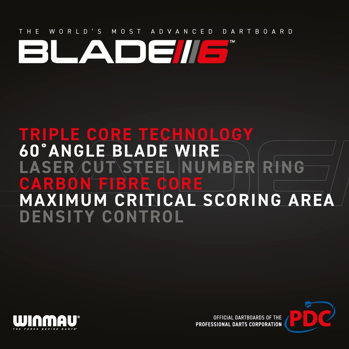 - Winmau Blade 6 Triple Core Professional PDC Dartboard with Official tournament specifications