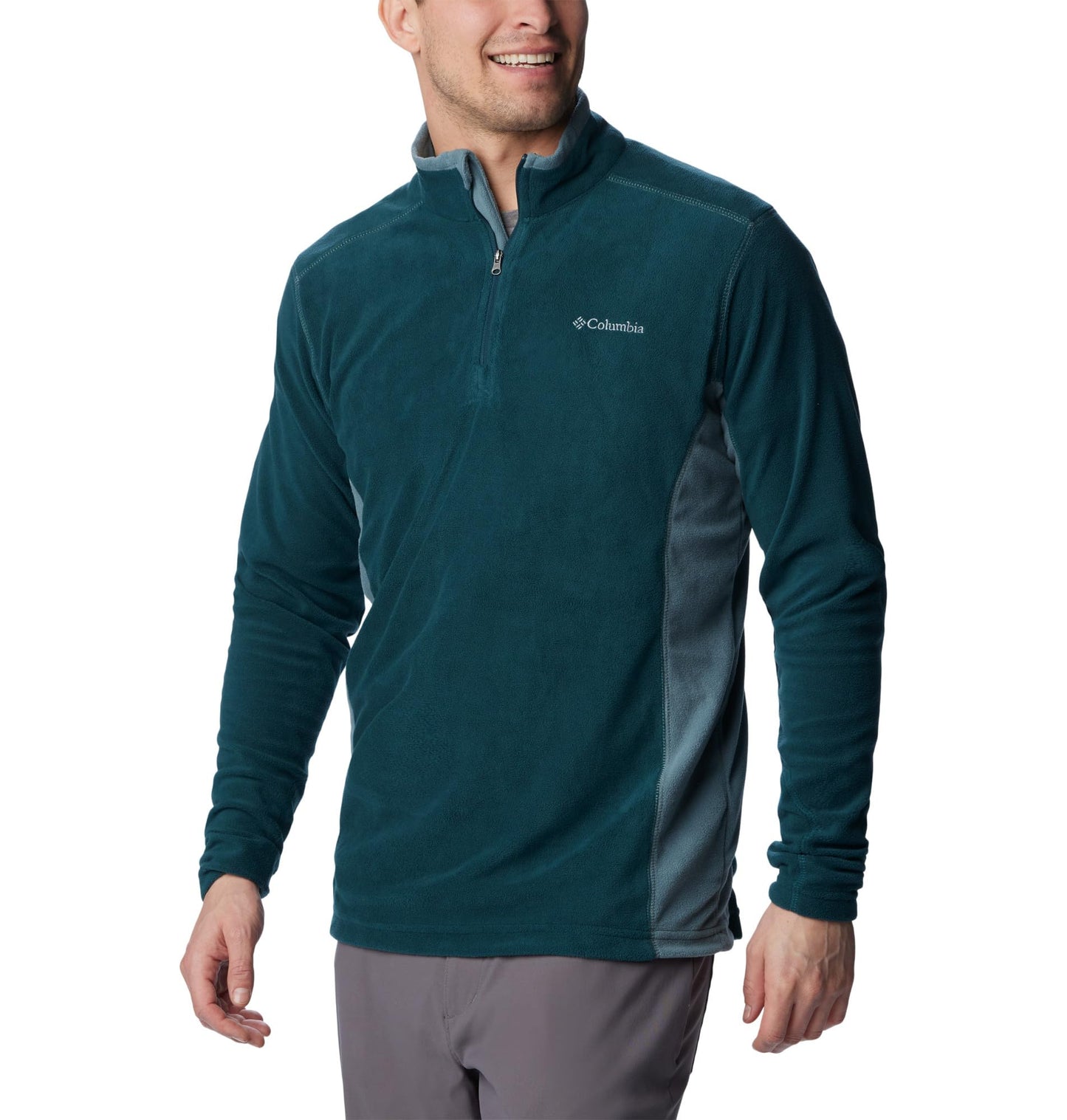 Columbia Men's Klamath Range 2 Half Zip Fleece Pull Over, Night Wave x Metal, Size M