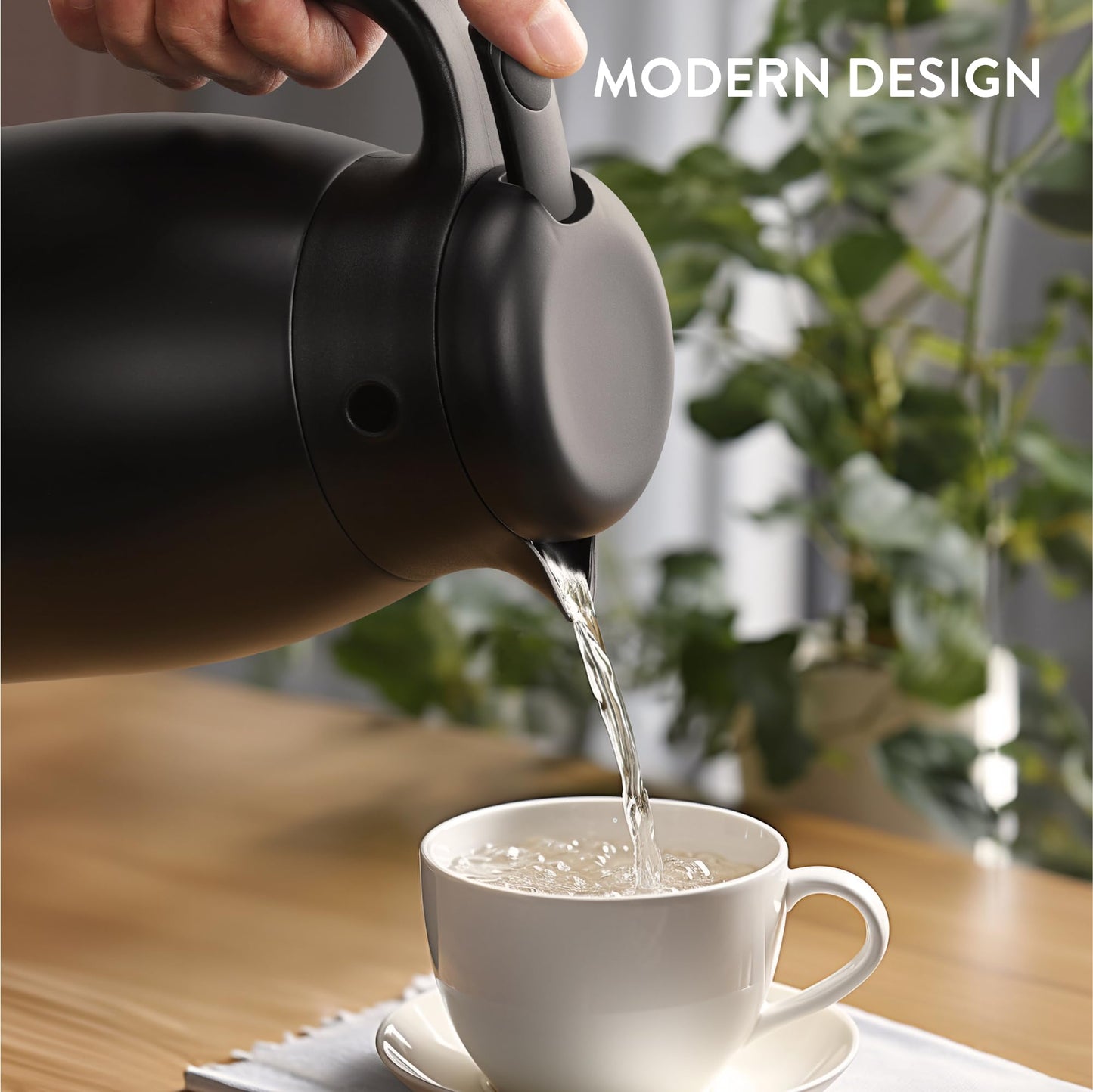 - Navaris Insulated Coffee Server | Matte Black Stainless Steel Carafe -