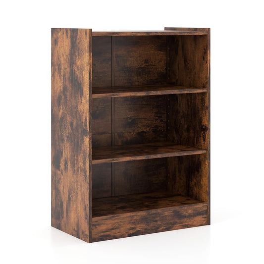 - SFAREST Wooden Bookcase | 3-Tier | Compact Storage Bookshelf -